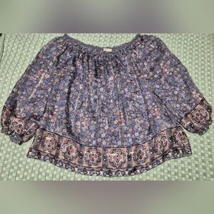 Gorgeous Joie Floral Pink/Gold/Blue Blouse